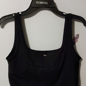 NWT! VS PINK Black Corset Top with Silver Detail